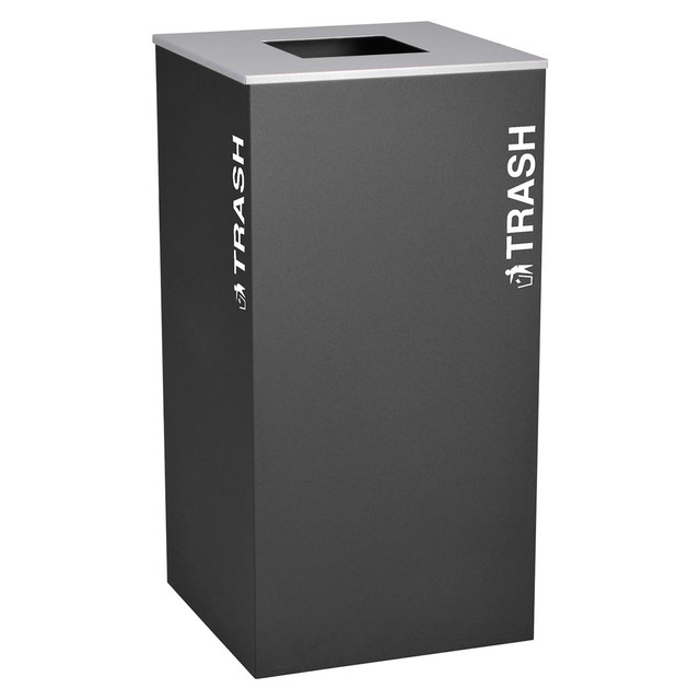 Kaleidoscope XL Series 36 Gallon Black Steel Square Trash Can | Kaleidoscope