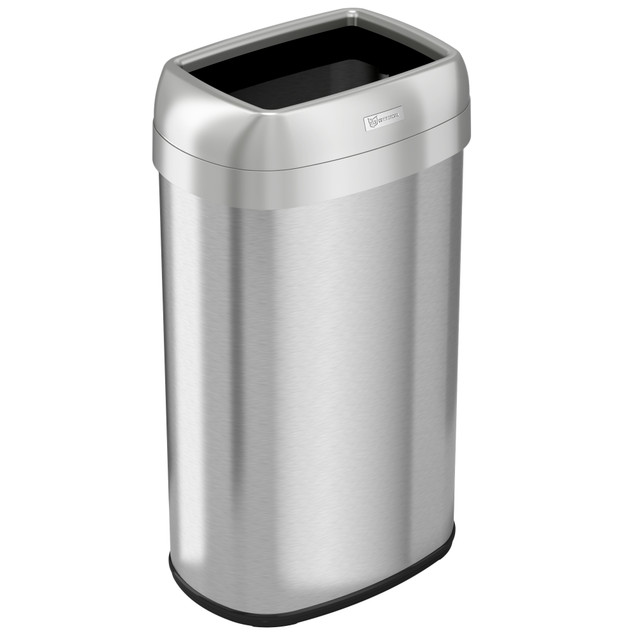 Open Top 16 Gallon Stainless Steel Elliptical Trash Can | HLS