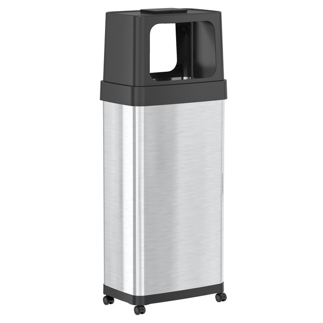 Push Open Series 24 Gallon Stainless Steel Rectangular Trash Can | HLS