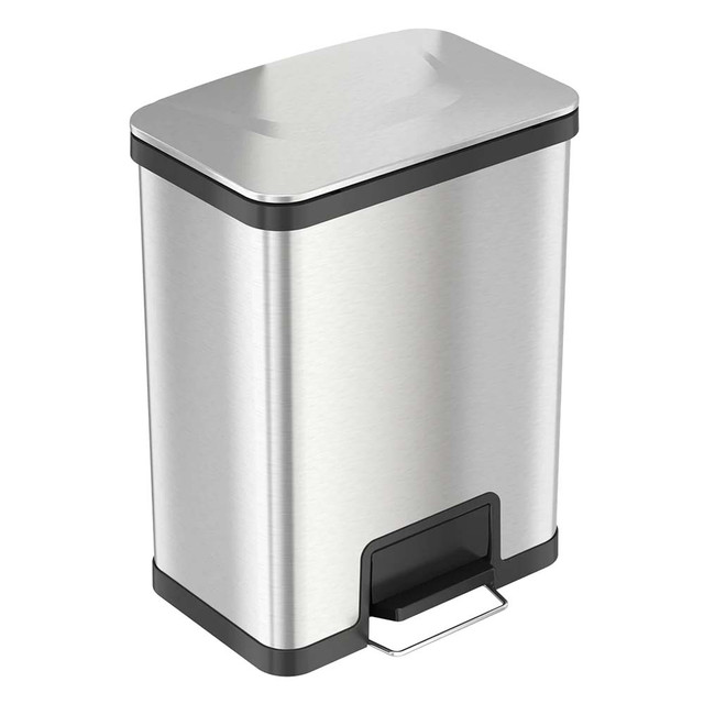 AirStep Series 13 Gallon Stainless Steel Rectangular Trash Can | HLS