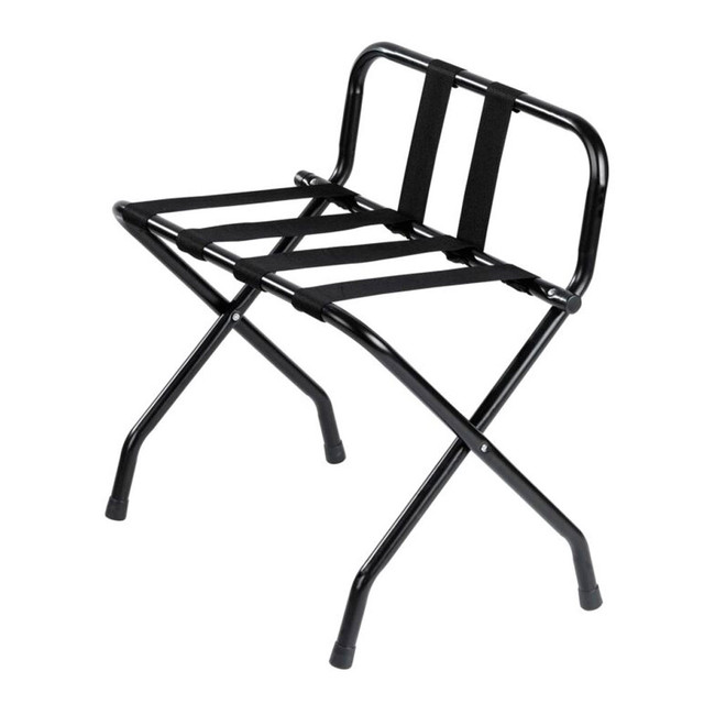 Standard Metal Luggage Rack with Backrest, Black (4-Pack) | H1S