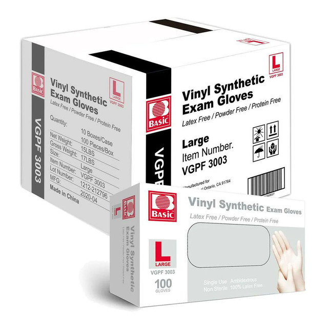 Clear Vinyl Exam Gloves, Large (1000/case)