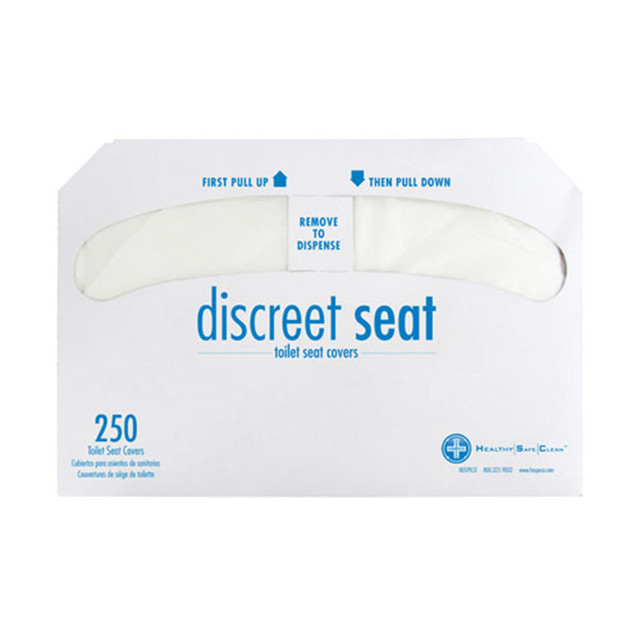 Discreet Seat Half-Fold Toilet Seat Covers (250/Pack, 4 Packs) | Hospeco