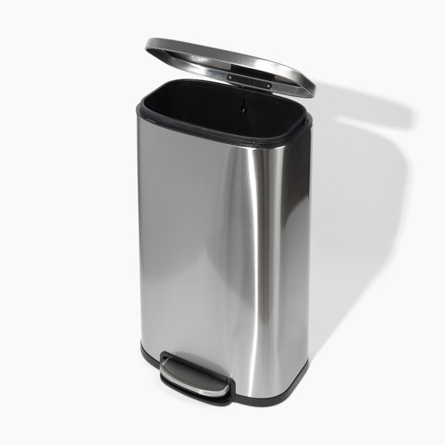 8 Gallon Stainless Steel Rectangular Step-On Trash Can