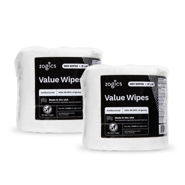 Zogics Value Wipes, Refills, ZV800-2, (2 rolls/case)