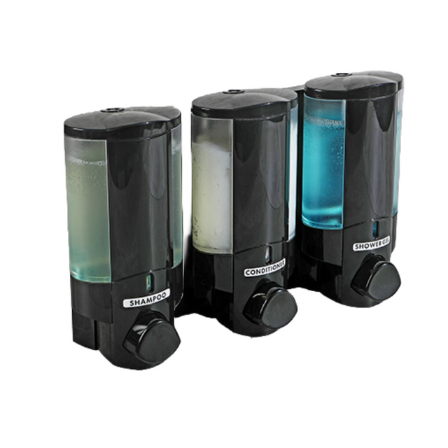 AVIVA Black/Translucent 3 Chamber Refillable Dispenser