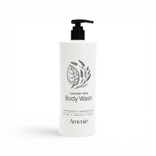 Amenie Lavender Mint Body Wash, 16.2 oz EcoLux Bottle