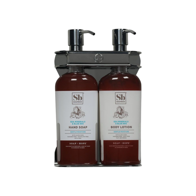 Soapbox Sea Minerals & Blue Iris Aquamenities 2 Chamber Refillable Dispenser