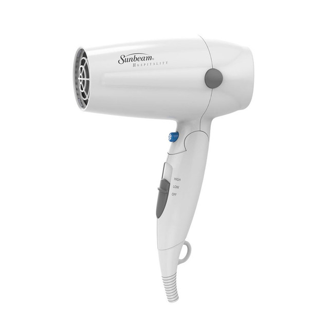 Compact Hand Held Dryer, 1875 Watts, Folding Handle, White (Case of 6) | Sunbeam