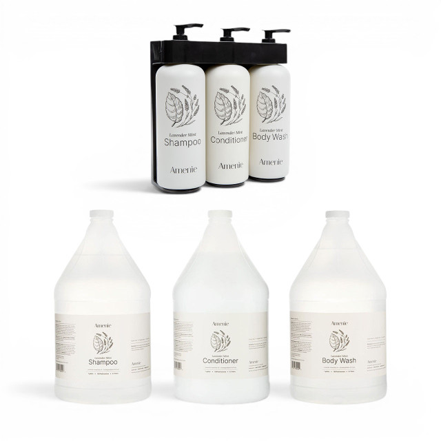 Amenie Lavender Mint 13.5oz Acquavera Triple Dispenser Bundle