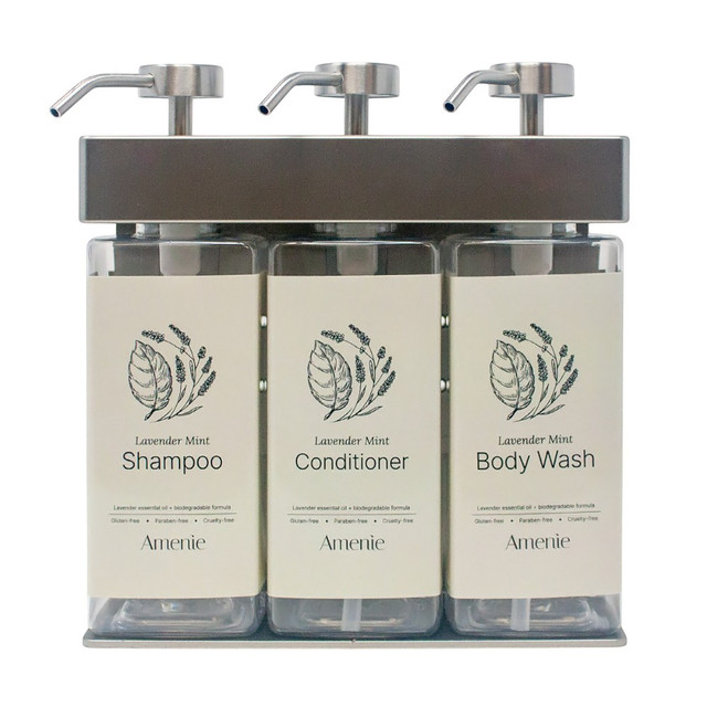 Amenie Lavender Mint SOLera Rectangle 3 Chamber Refillable Dispenser