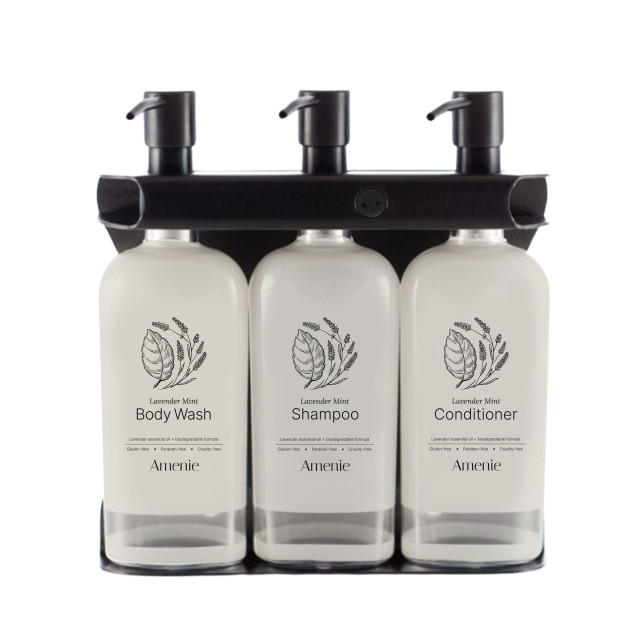 Amenie Lavender Mint Aquamenities 3 Chamber Refillable Dispenser