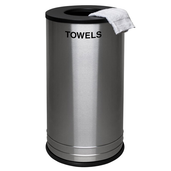 Sanitizing Station Companion 18 Gallon Stainless Steel Round Towel Receptacle | Ex-Cell Kaiser