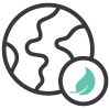 Earth icon representing biodegradable wipes that support sustainable cleaning practices