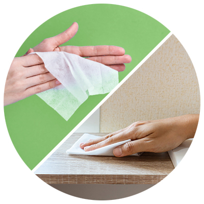 Sanitizing Wipes for use on hands and surfaces