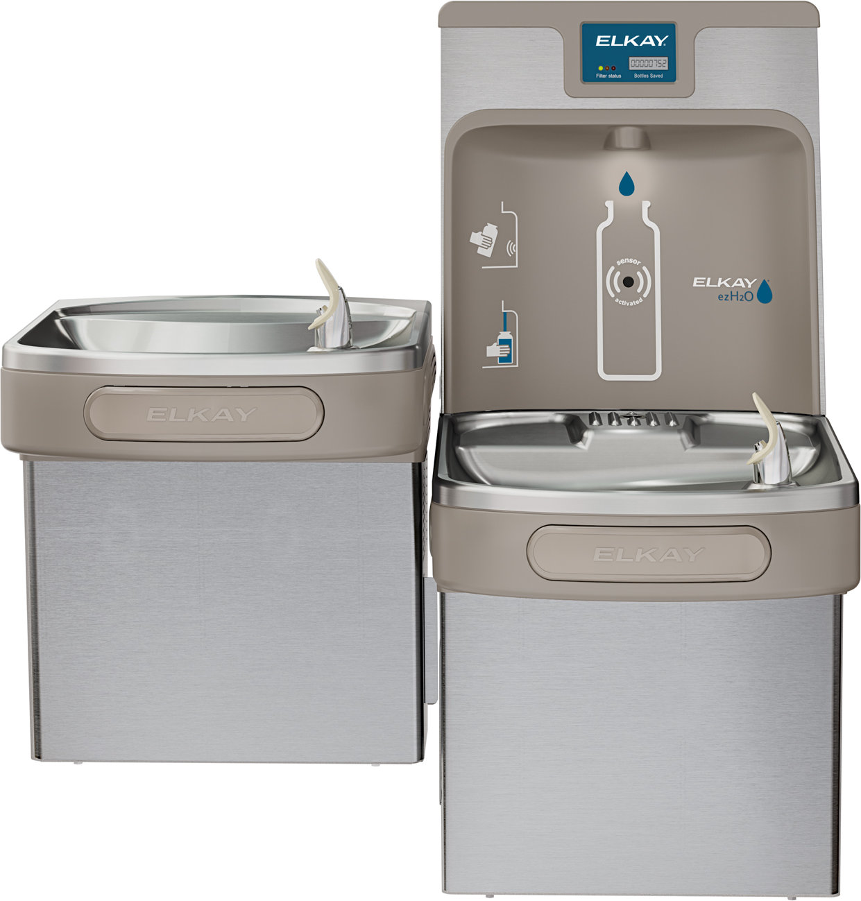 Life Essence Water Life Series O×2 ELKAY ezH2O Drinking Fountain | LZSTL8WSSP-Stainless Steel