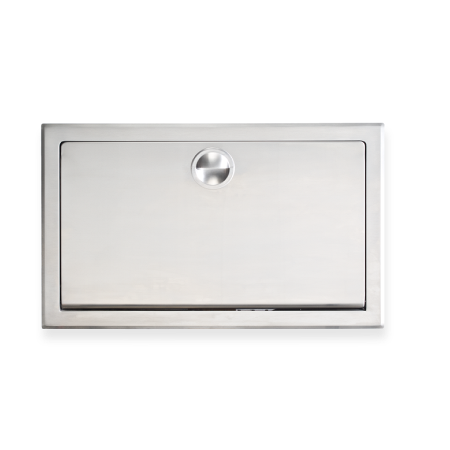 recessed stainless steel baby changing station