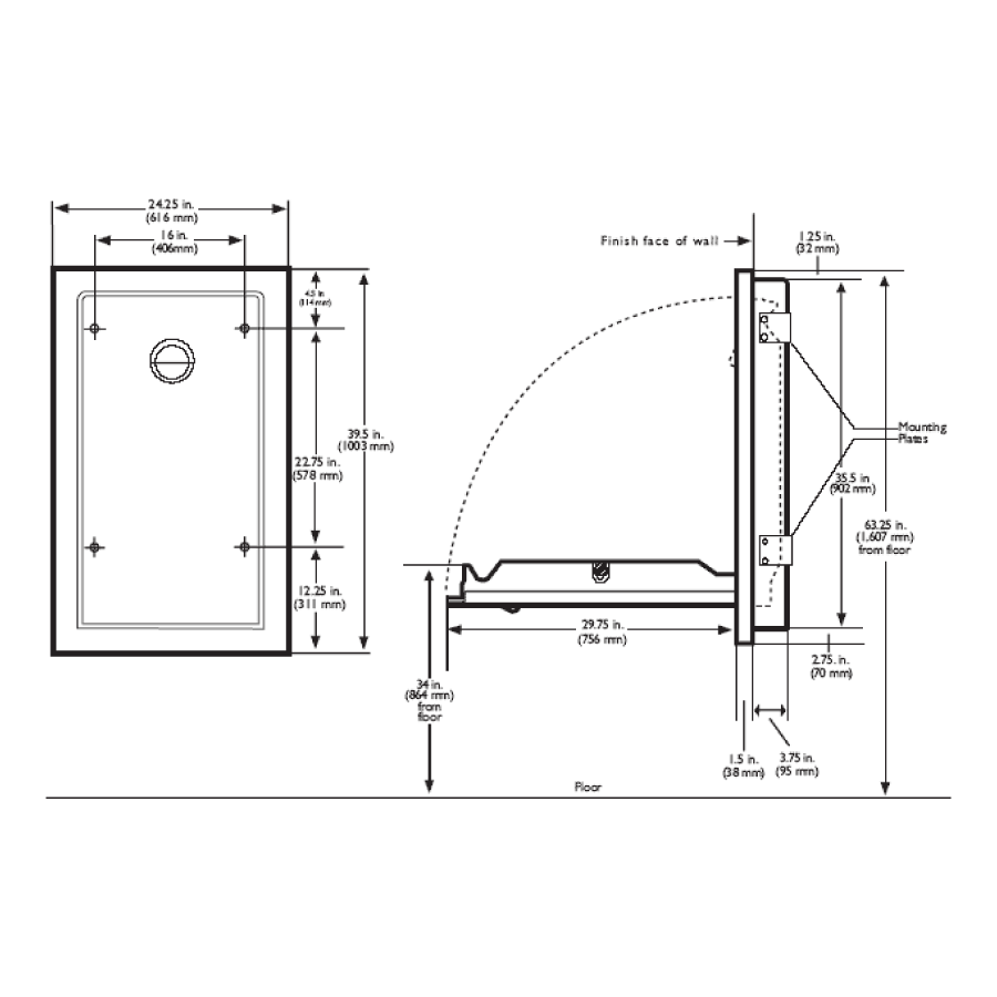 Vertical Baby Changing Station Size Koala Kare Vertical Surface