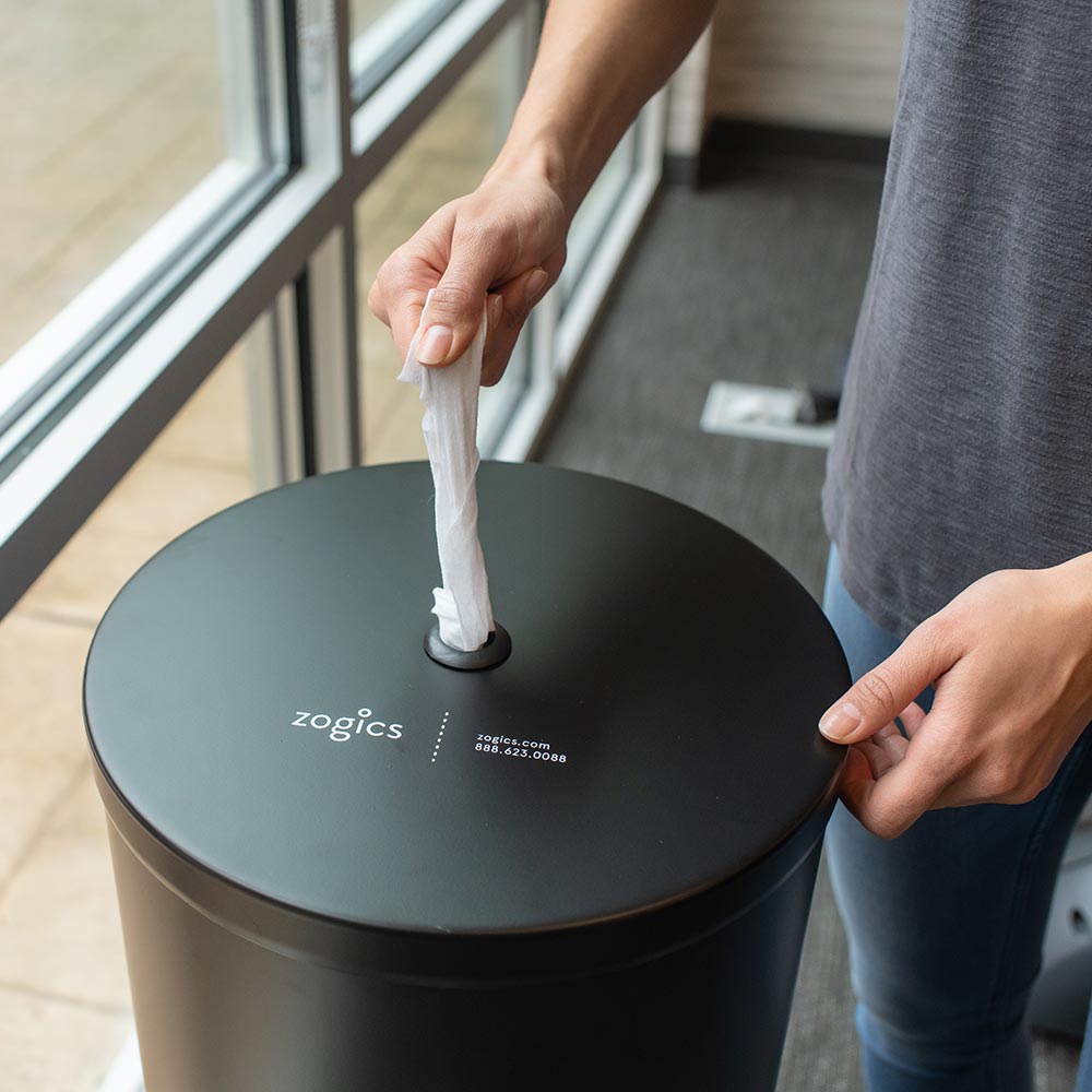 Gym Wipe Dispenser with Trash Can | Disinfectant Wipes Dispenser