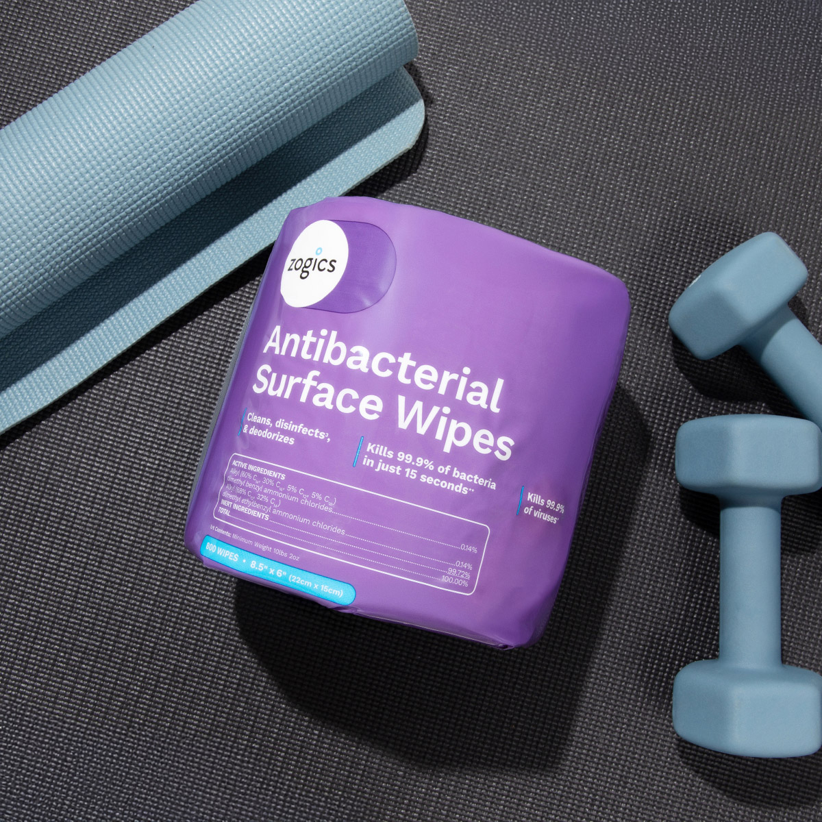 Half Round Trash Can Bundle with Antibacterial Wipes & Wipe Dispenser
