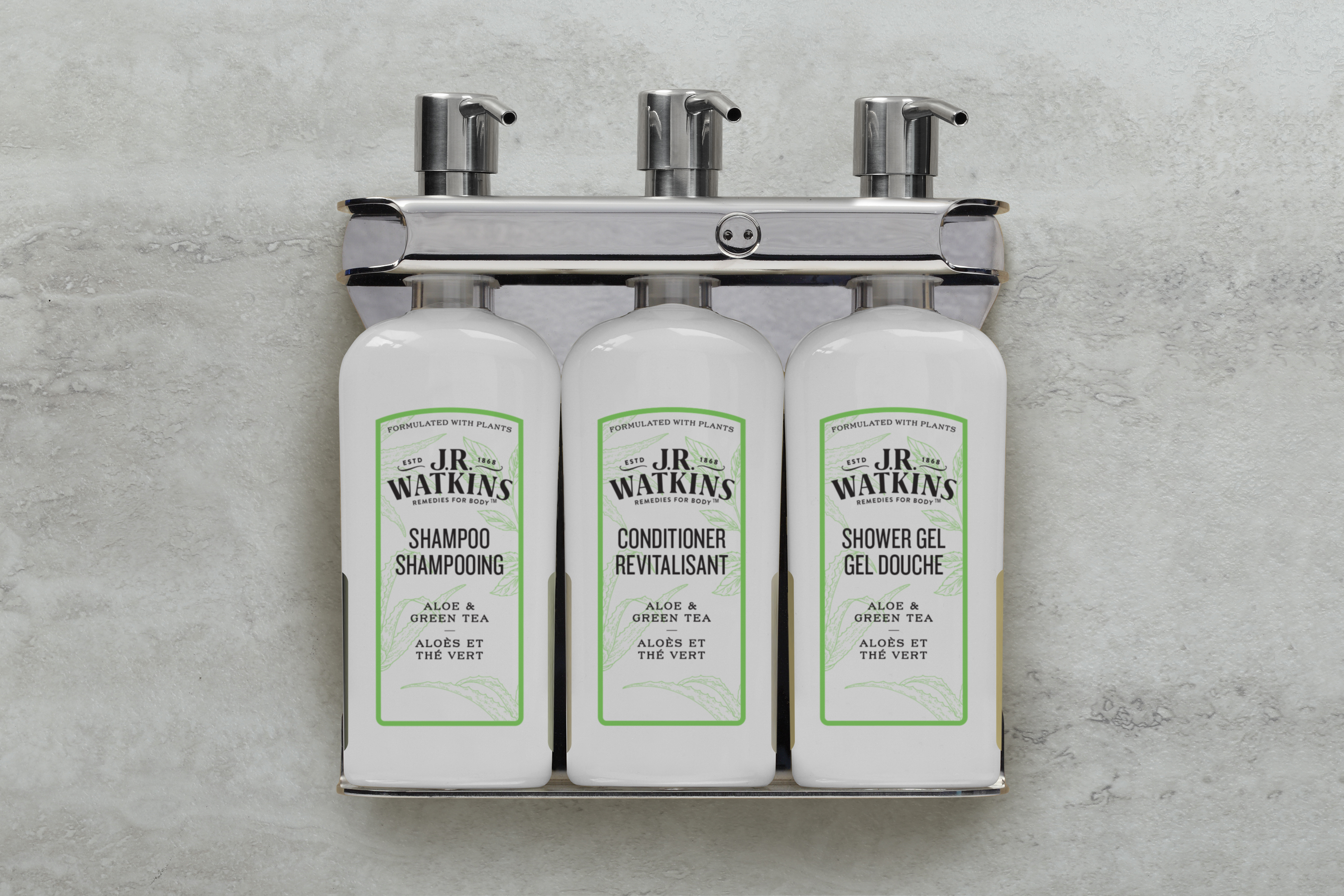 JR Watkins Triple Dispenser - Eco-Friendly, Elegant Bathroom Fixture