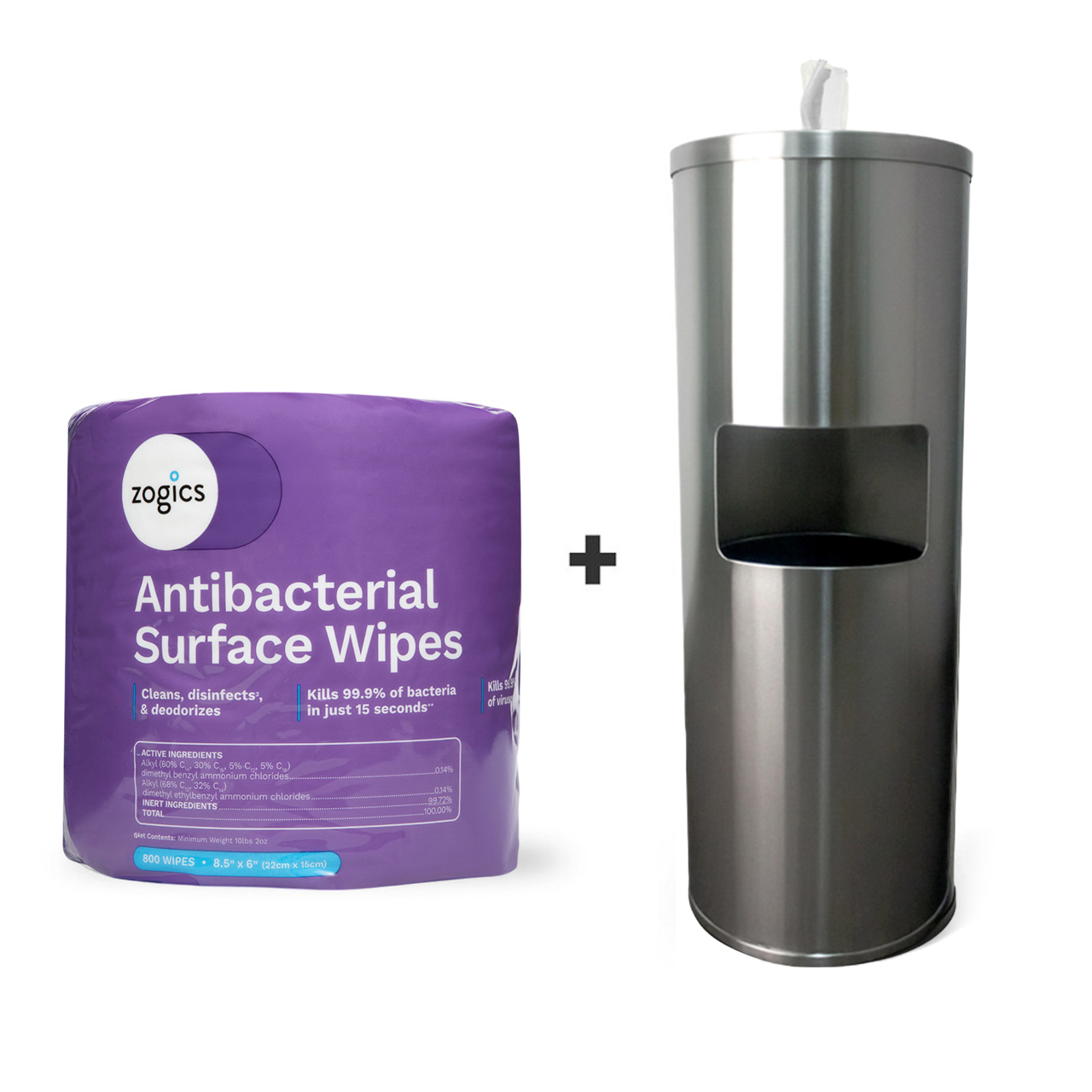 Antibacterial Disinfecting Wipes (4 rolls/case) + Floor Stand Wipes Dispenser