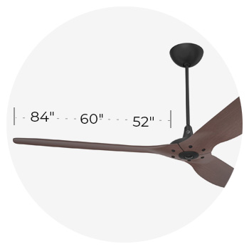 Haiku is available in 3 diameter options