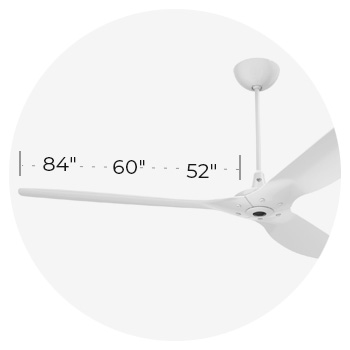 Haiku is available in 3 diameter options