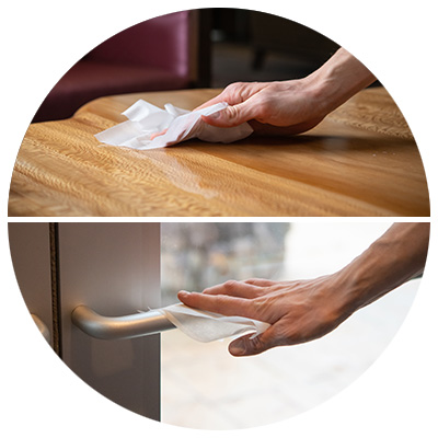 Wellness Center Wipes for use on hard, non-porous surfaces