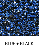 Blue with Black color sample of Zogics gym turf flooring.