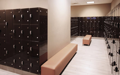 Zogics Club Glass Lockers with benches