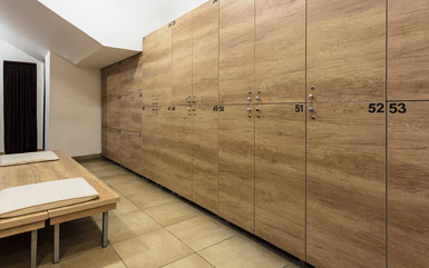 Zogics Club Laminate Lockers with a luxury wooden texture