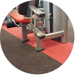 Black and red commercial gym flooring from Zogics