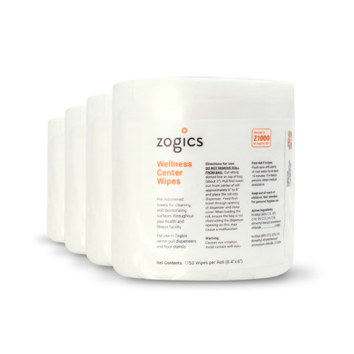 Zogics Cleaning Wipes, Z1000-4, (4 rolls/case)