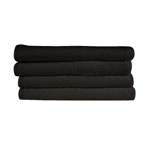 16x28 Bleach Proof Salon Hand Towel, Black, 300A Series, 3lb (12 Towels)