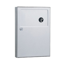 Bobrick Napkin/Tampon Receptacle for Toilet Partitions, Stainless Steel, B-254