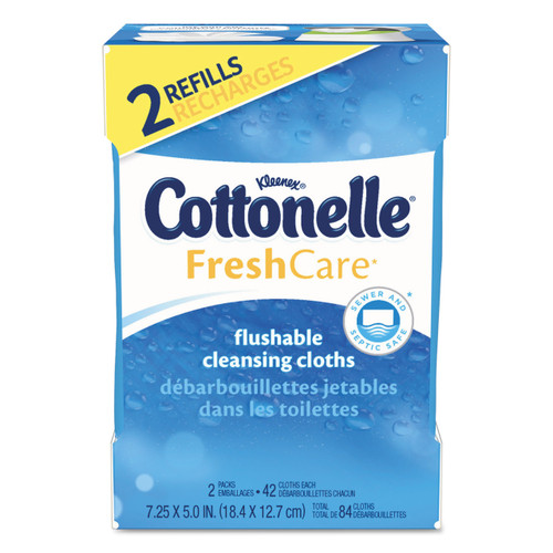 Cottonelle Fresh Care Flushable Cleansing Cloths, White, 35970 (84/pack) (8 packs/case)