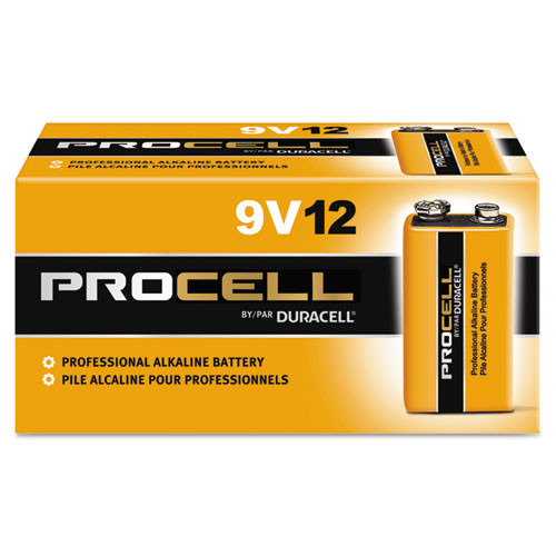 Duracell Procell Alkaline Batteries, 9V, 12/Box