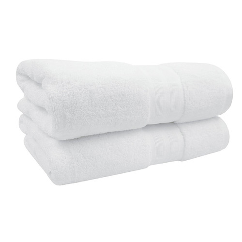 Wholesale Towels > 27x54 - White Bath Towel 100% Cotton Standard Premium -  14 Lb