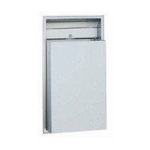 12 Gallon Stainless Steel Rectangular Recessed Trash Can | Bobrick