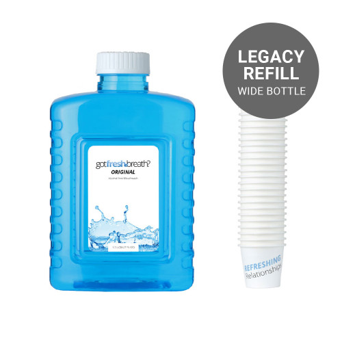Legacy Mouthwash Refill (6 Bottles) + Cups for Discontinued Legacy Dispenser