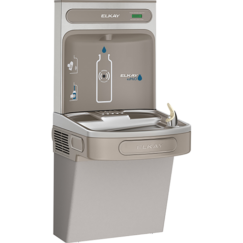 Elkay EZH2O Bottle Filling Station & Single High Efficiency ADA Compliant Cooler, Non-Filtered 8 GPH, Light Grey, EZS8WSLK