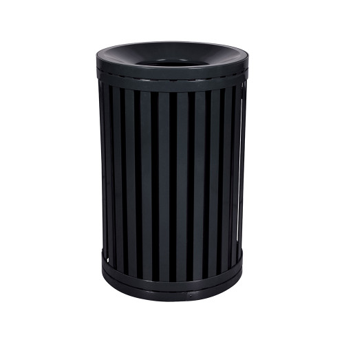 Streetscape 40 Gallon Steel Round Outdoor Trash Can | Ex-Cell Kaiser