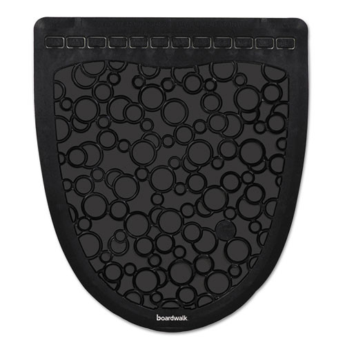 Black Urinal Mat, Rubber, 6/Carton | Boardwalk