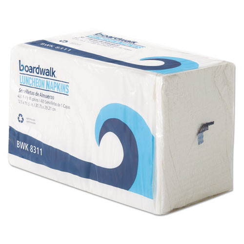 Office Packs Lunch Napkins, 1-Ply, White, 2400/Carton | Boardwalk