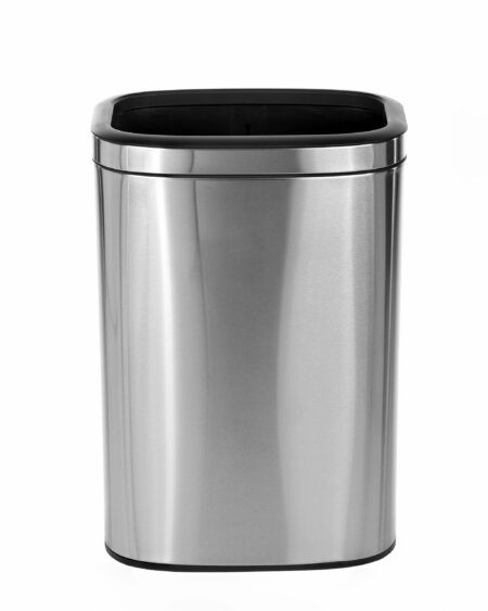 Alpine Industries 40 L / 10.5 Gal Stainless Steel Slim Open Trash Can Dual Compartment