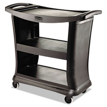 Executive  Service Cart, 3-Shelf, Black | Rubbermaid