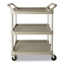 Service Cart, 3-Shelf, Off-White | Rubbermaid