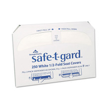 Safe-T-Gard Half-Fold Toilet Seat Covers, White, 250/pack | Georgia Pacific