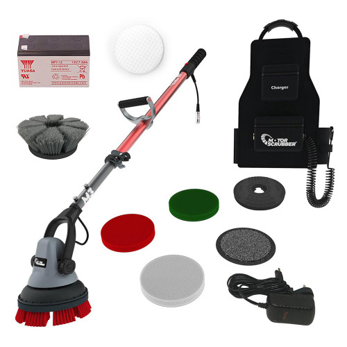 SHOCK Small Floor Scrubber Cleaning Machine, Starter Kit | MotorScrubber